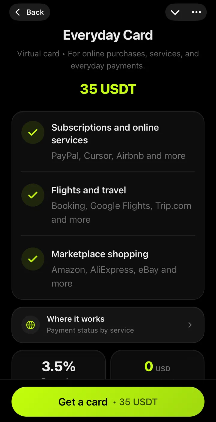 AnyPay Everyday screen in the AnyPay app