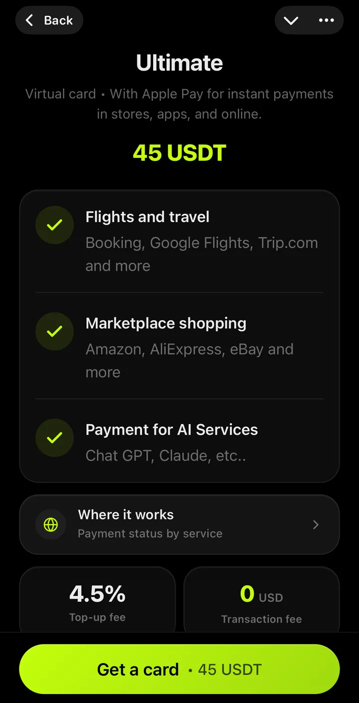 AnyPay Ultimate screen in the AnyPay app