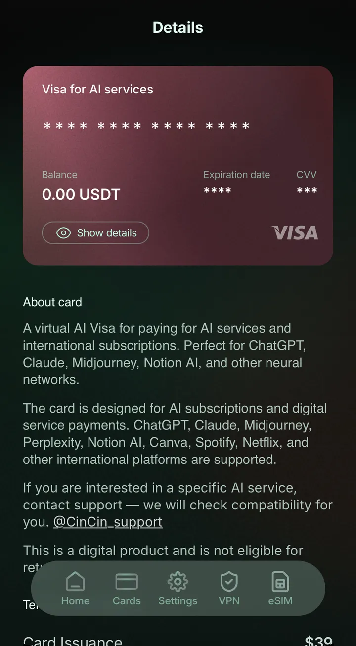 CinCin AI screen in the CinCin app