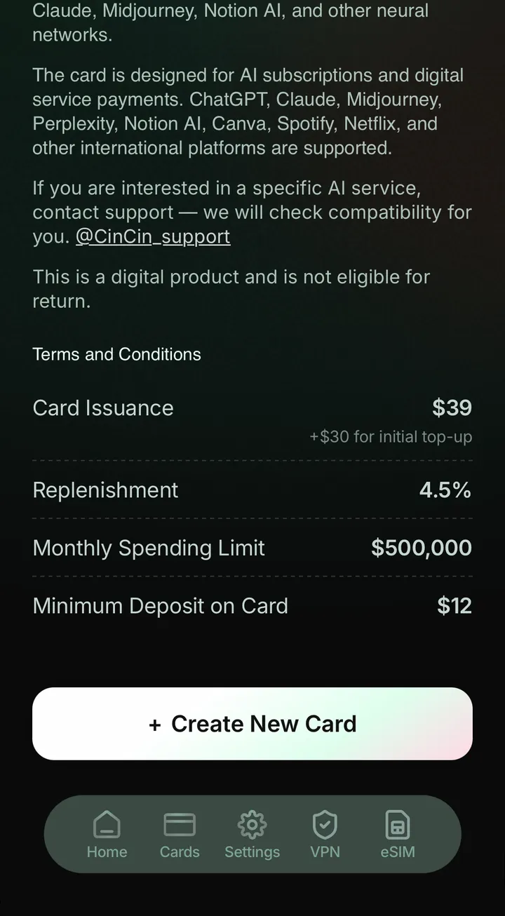 CinCin AI screen in the CinCin app