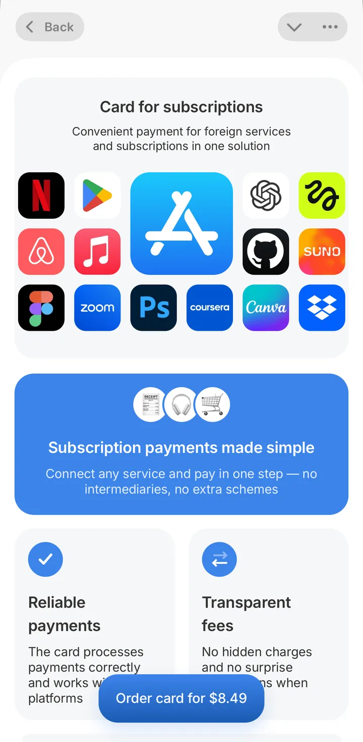 Flowbit Subscriptions screen in the Flowbit app
