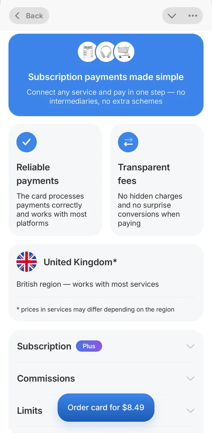 Flowbit Subscriptions screen in the Flowbit app